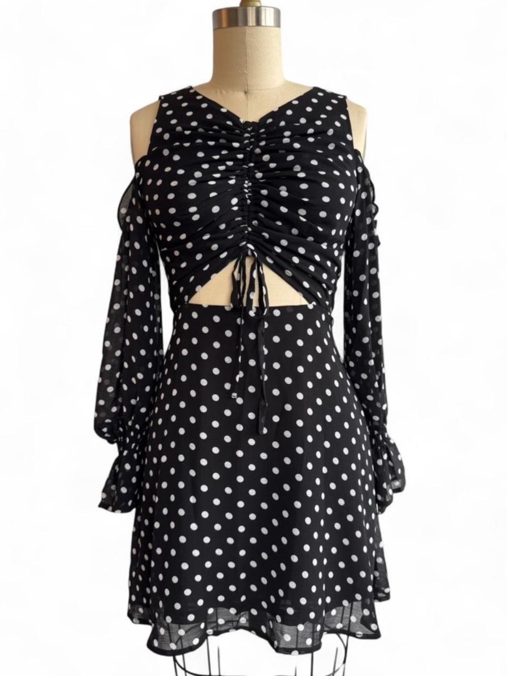 *NWT* Nasty Gal - Polka Dot Cut Out Mini Dress